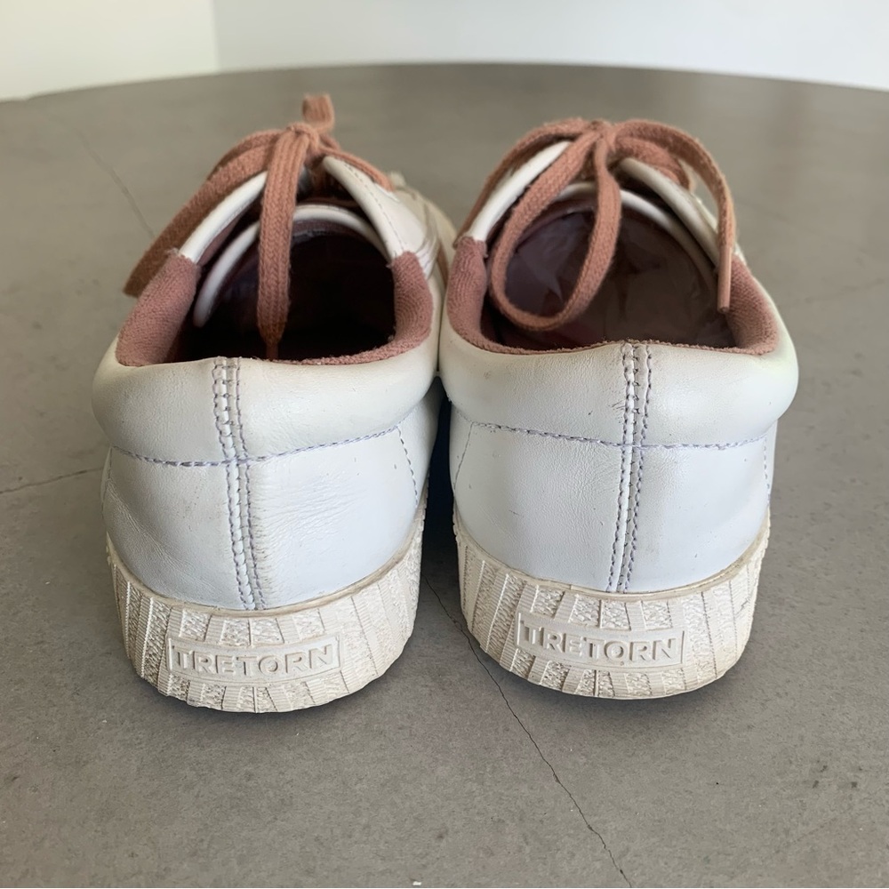 Tretorn Nylite Leather Pink and White Sneakers Retro Vintage Minimalist Casual 9 - Picture 3 of 6